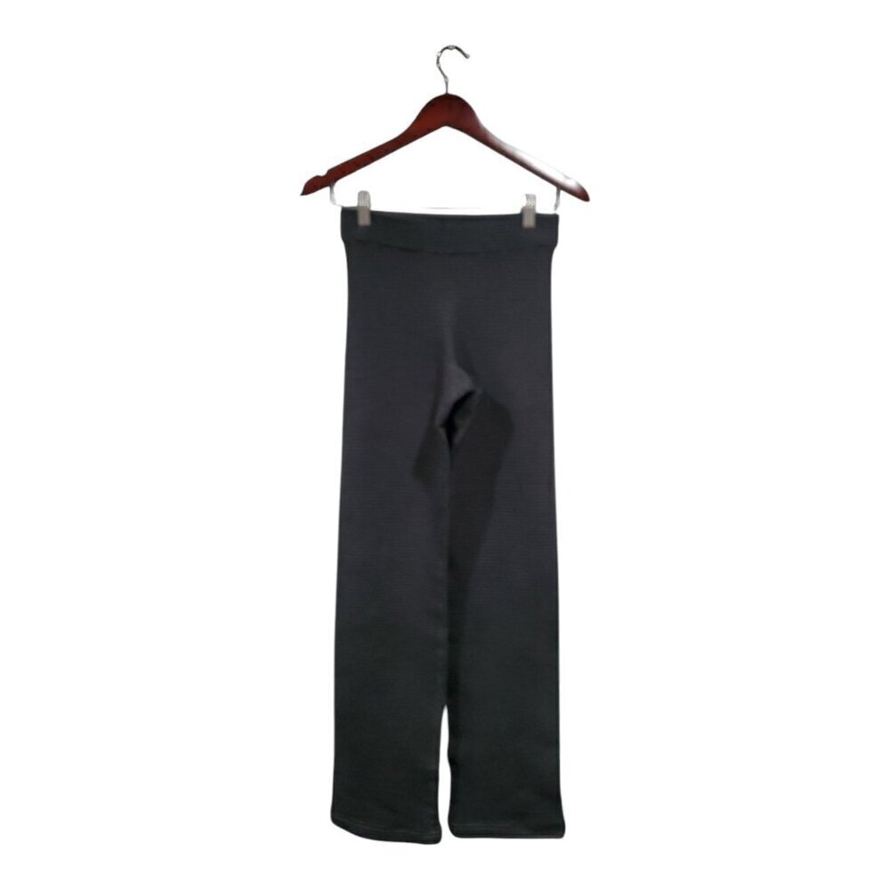 Good American Women's Straight Legged Chunky Ribbed Black Gray Leggings Size 2